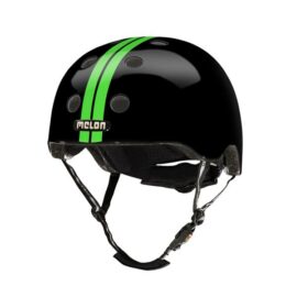 CASCO MELON NEGRO LINEAS VERDES MD-LG 52-58cms