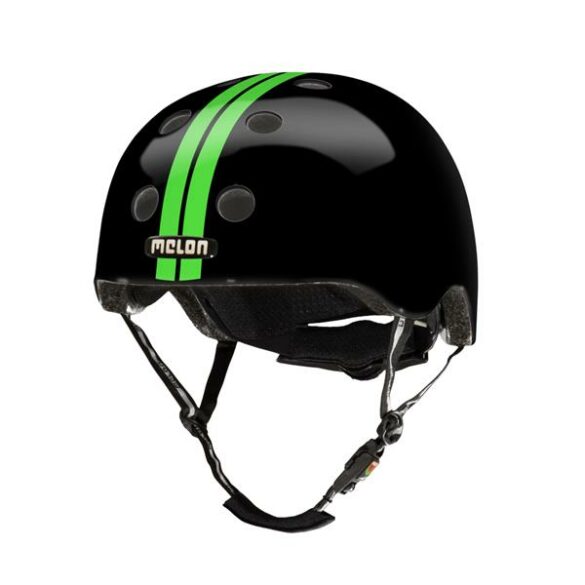 CASCO MELON NEGRO LINEAS VERDES MD-LG 52-58cms