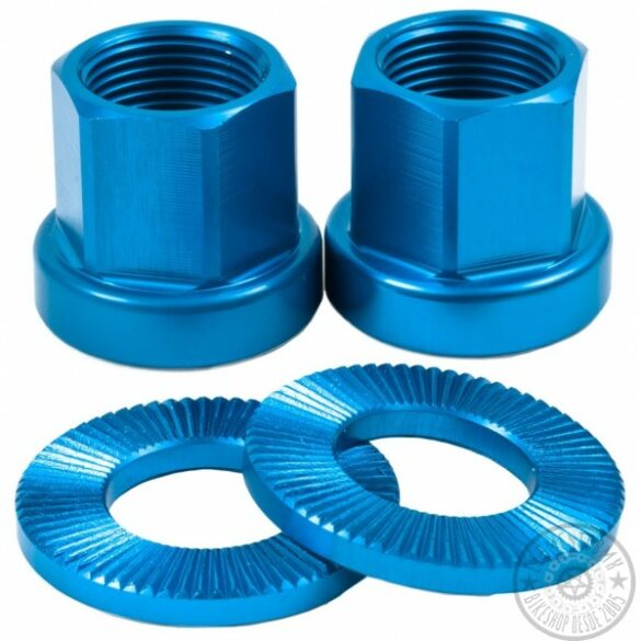 TUERCA SALT ALUMINIO CNC 7075T HILO 3/8 AZUL
