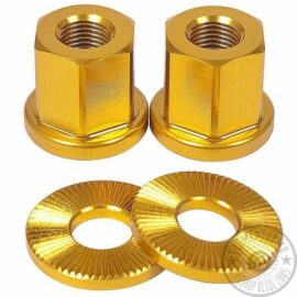 TUERCA SALT ALUMINIO CNC 7075T HILO 3/8 DORADO