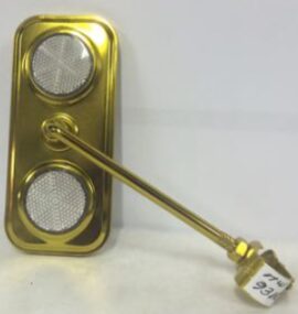 ESPEJO RECTANGULAR YM-400C 2 REFLECTANTES METALICO AMARILLO