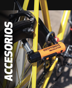 Accesorios para bicicletas: candados, cadenas, cascos, bolsos, caramayolas y más