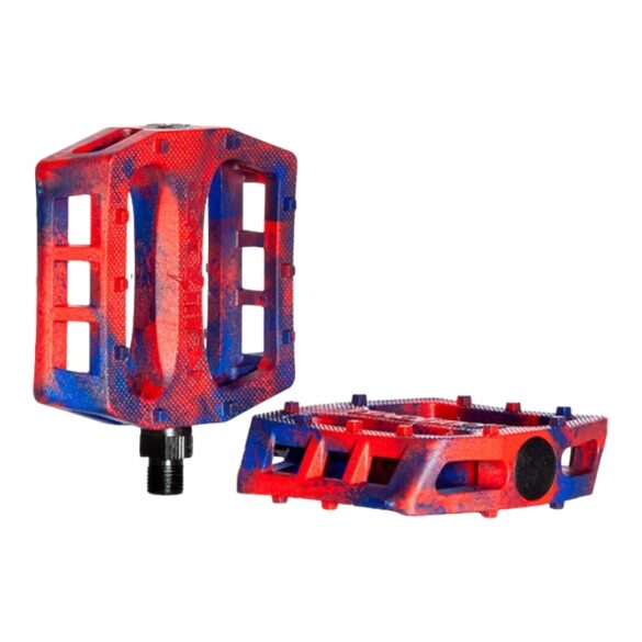 Pedales BMX Demolition Trooper Nylon Azul y Rojo