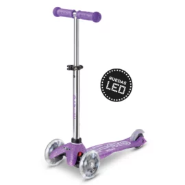 Scooter Infantil Micro Mini Deluxe Led Glitter Morado